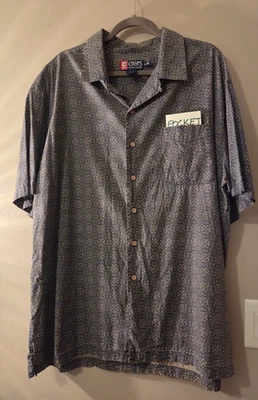 Camisa Chaps Ralph Lauren Para Hombres Talla XL Abotonada S/S Cuello Azul Hawaiano Foto 1 de 4