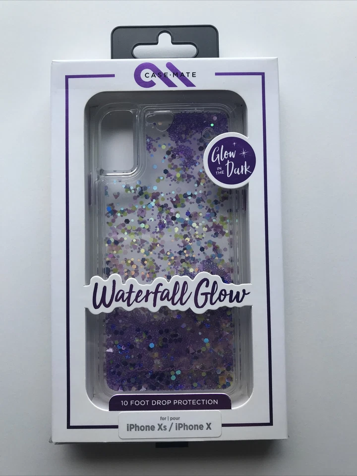 Authentic Case-Mate Waterfall Glow Case for iPhone XS Max Purple Clear