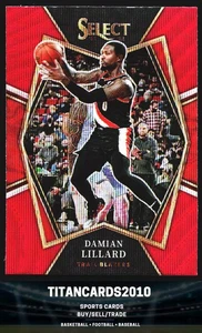 Damian Lillard 2021-22 Panini Select Red Wave Prizm Portland Trail Blazers #186 - Picture 1 of 2