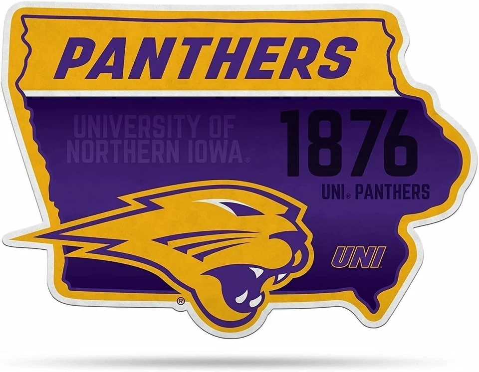 Banderín Northern Iowa Panthers forma estatal 18 pulgadas fieltro suave Universidad de Foto 1 de 4