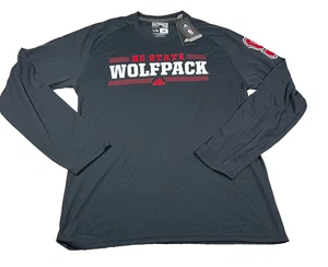 Adidas Mens Large Black Long Sleeve NC State Wolfpack Ultimate Tee Shirt NWT - Picture 1 of 10