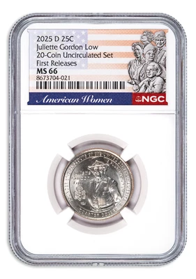 2025 D Juliette Gordon Low Quarter from 20-Coin Uncirculated Mint Set NGC MS66 - Image 1 of 2