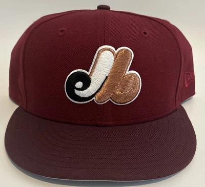 Sombrero granate New Era para hombre Montreal Expos Cooperstown Collection - talla ~ 7 7/8 Foto 1 de 4
