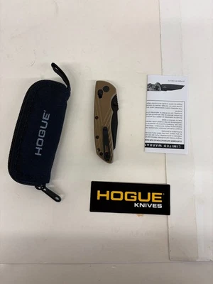 Carpeta manual Hogue Deka hoja Wharncliffe de 3,25" - marco negro Cerakote/FDE Foto 1 de 4