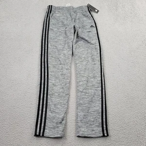 Adidas Track Pants Boys Large (14-16) Gray Performance Regular Fit Activewear - Picture 1 of 11