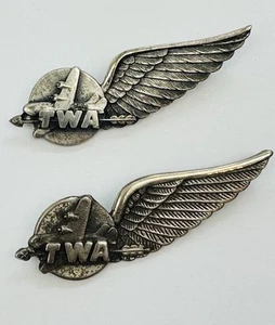 RARE HTF Pair  1940'S- 50’s TWA Stewardess Wings Sterling Blackinton, & S LGB - Picture 1 of 15
