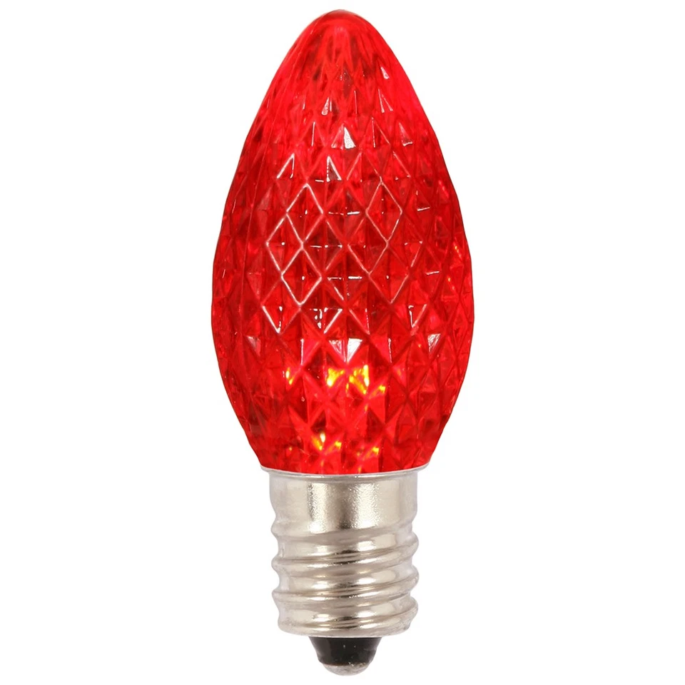 Vickerman C7 Faceted LED Red Twinkle Bulb 25/Box - XLEDC73T-25 - Image 1 of 1