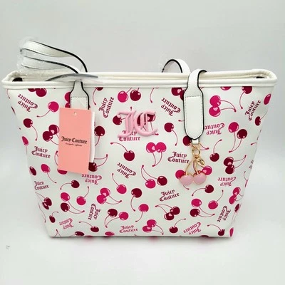 Juicy Couture Cherry On Top Viral Tote Bag Purse White NEW WITH TAGS - Image 1 of 4
