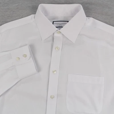 Camisa Charles Tyrwhitt Calce Clásico Manga Larga Botón Para Hombre 16.5/33 Algodón Blanco Foto 1 de 4