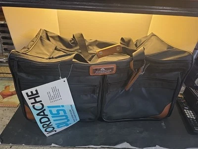  Bolso de Lona Jordache Equipaje Negro Tostado Grande RARO DE COLECCIÓN NUEVO CON ETIQUETAS Foto 1 de 4