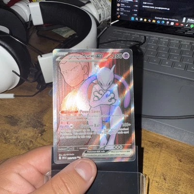 Team Rocket's Mewtwo ex 114/098 Sv10: The Glory of Team Rocket Holo (English) - Image 1 of 3