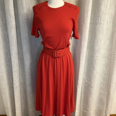 Vintage NWT Miss Oops Red Knit Dress 12 Flared Casual 80’s USA Retro Swing - Image 1 of 4