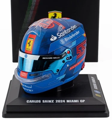 Carlos Sainz Ferrari Miami GP 2024 Helmet 1/5 Scale Looksmart - Imagen 1 de 2