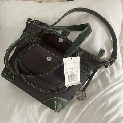 Bolso de Hombro Etienne Aigner Verde y Marrón Oscuro Monedero Mediano Colección Empresarial Foto 1 de 4