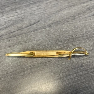 Vintage Swank Signed Figural Sword Shaped Tie Clip Tack Bar Gold Tone - Picture 1 of 4