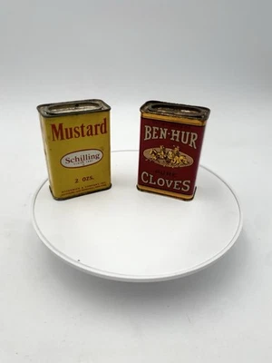 Antique Ben-Hur Cloves, Schilling Mustard, Spice Tins, - Image 1 of 4