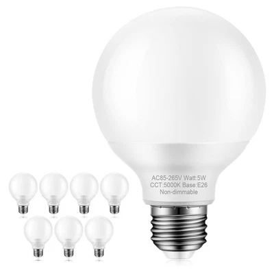 8 Pack Bathroom Light Bulbs, 60 watt Equivalent, E26 Medium Base, Daylight 50... - Image 1 of 4