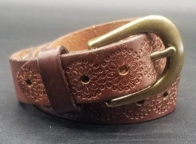 Cinturón Mujer FOSSIL Cuero Marrón Talla L Floral Foto 1 de 4