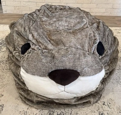 Pottery Barn Teen Otter Critter Faux Fur Beanbag SlipCover 3D Large NWT - Image 1 of 4