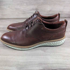 Ecco ST1 Hybrid Oxfords Brown Leather Cognac Derby Shoes Mens 14-14.5 - Picture 1 of 11