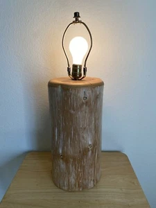 Rustic Cedar Log Table Lamp Cabin, Lodge, Mid Century Modern. NO Shade. Works! - Picture 1 of 3