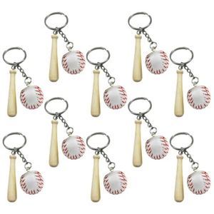 10pcs Baseball Softball Keychain DIY Crafting Keyring Boys Girls Team Baseball - Picture 1 of 12