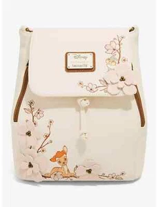 Loungefly Disney Bambi Cherry Blossom Flap Mini Backpack - New With Tags - Picture 1 of 5