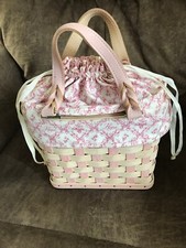 Longaberger 2006 Whitewashed Horizon of Hope Basket Purse Combo Liner Protector