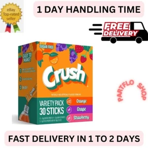 Crush Sugar Free Grape Orange Strawberry on the Go Drink Mix Variety Pack, 30 Ct - Picture 1 of 4