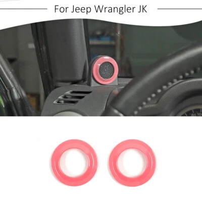 A-Pillar Speaker Horn Cover Trim Ring Decor For Jeep Wrangler JK 2007-2014 Pink Foto 1 de 4