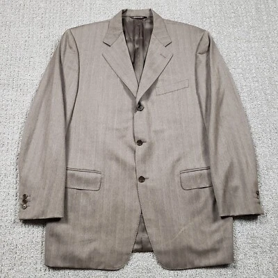 Canali Jacket Sport Coat 52R (US 42) Brown Herringbone Made in Italy 3-button - Image 1 of 4