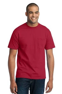 Port & Company PC55PT Mens Big & Tall Short Sleeve Core Blend Pocket T-Shirt - Picture 1 of 22