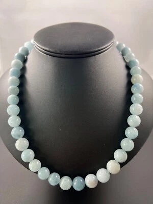 Aquamarine Round Bead Necklace - Image 1 of 4