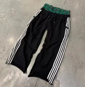 Y2K Double Waist Embroidered Wide Leg Sweatpants Men - Picture 1 of 2