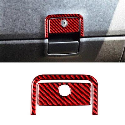 Guantera roja de fibra de carbono para Silverado/GMC Sierra 1500 mango superior cubierta moldura Foto 1 de 4