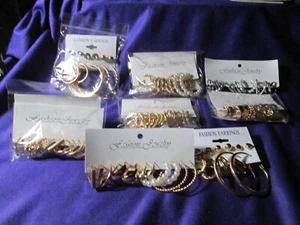 FASHION EARRINGS  WHOLESALE LOT OF 48 NEW HOOP & STUD  PIERCED ERS LOT JN#52 - Picture 1 of 9