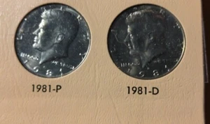 Medio dólar Kennedy 1981 P y 1981 D BU sin circular de rollo (2 monedas) - Imagen 1 de 2