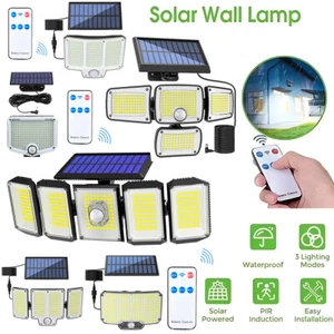 LED Solarleuchte mit Bewegungsmelder Solarlampe Sensor Außenlicht Gartenstrahler - Bild 1 von 62