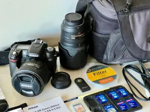 Nikon D80 Digital SLR Camera w/ NIKKOR 24-85mm & 70-300mm AF-S Zoom Lens Lowepro - Picture 1 of 24