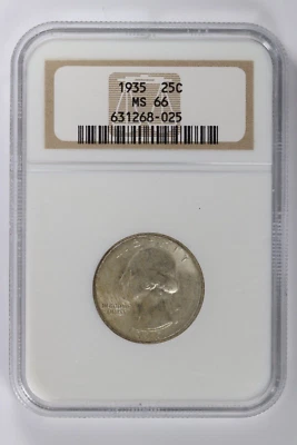 1935 Washington Silver Quarter NGC MS66 25c - Toned - Image 1 of 2