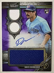 2024 Topps Triple Threads Davis Schneider Blue Jays Rookie Autograph Relic 49/75 - Picture 1 of 2