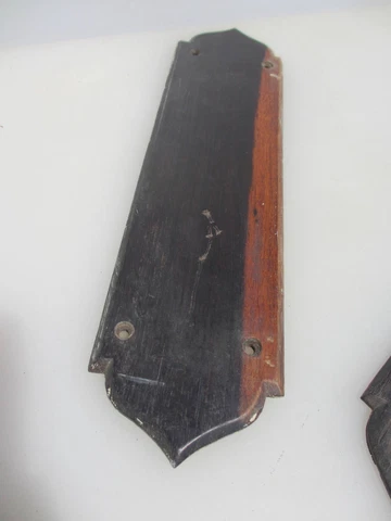 Victorian Wooden Finger Plate Push Door Handle Antique Old Vintage Plaque Cover