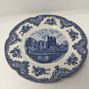 Set 2 piatti Old Britain Castle blu transferware JohnsonBros Inghilterra anni '40 - Foto 1 di 5
