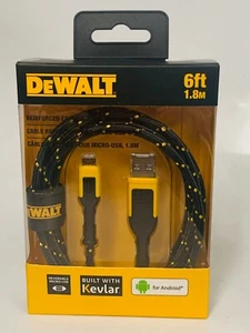 Dewalt DXMA1311322 Reinforced Charging Cable For Micro USB 6' (6ft) for Android - Picture 1 of 4