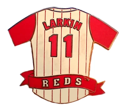 Cincinnati Reds Pins Barry Larkin Pin Rare 1998 Home Jersey MLB Reds Pin - Image 1 of 2
