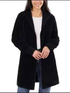 NWT Cyrus Womens Long Sleeve Hooded Cardigan Sweater Black Size M $60 EE473 - Picture 1 of 3