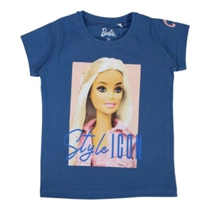 T-Shirt Girl Barbie, Paw Patrol, Lilo & Stitch. Sleeves Courtes. Blue Color - Picture 1 of 11