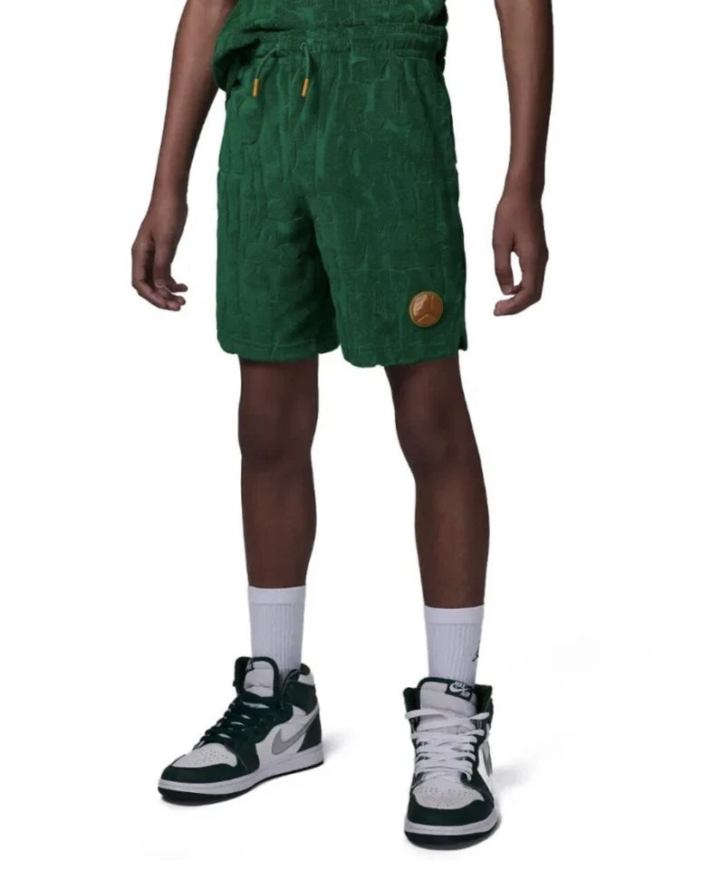 Nike Jordan Boys Youth XL 13-15 yrs French Terry Embossed Shorts Green