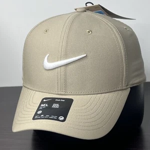 NEW! Nike Club Hat Cap Adult Adjustable M/L Beige Swoosh Golf Unisex Dri-Fit - Picture 1 of 14