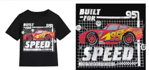 Large Size 10/12 Boys Lightning McQueen BUILT FOR SPEED Tee Shirt Disney NIP - Picture 1 of 1